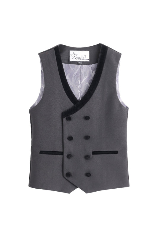 Velvet Lapel Vest - Black