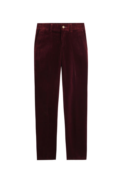 Velvet Trousers - Burgundy