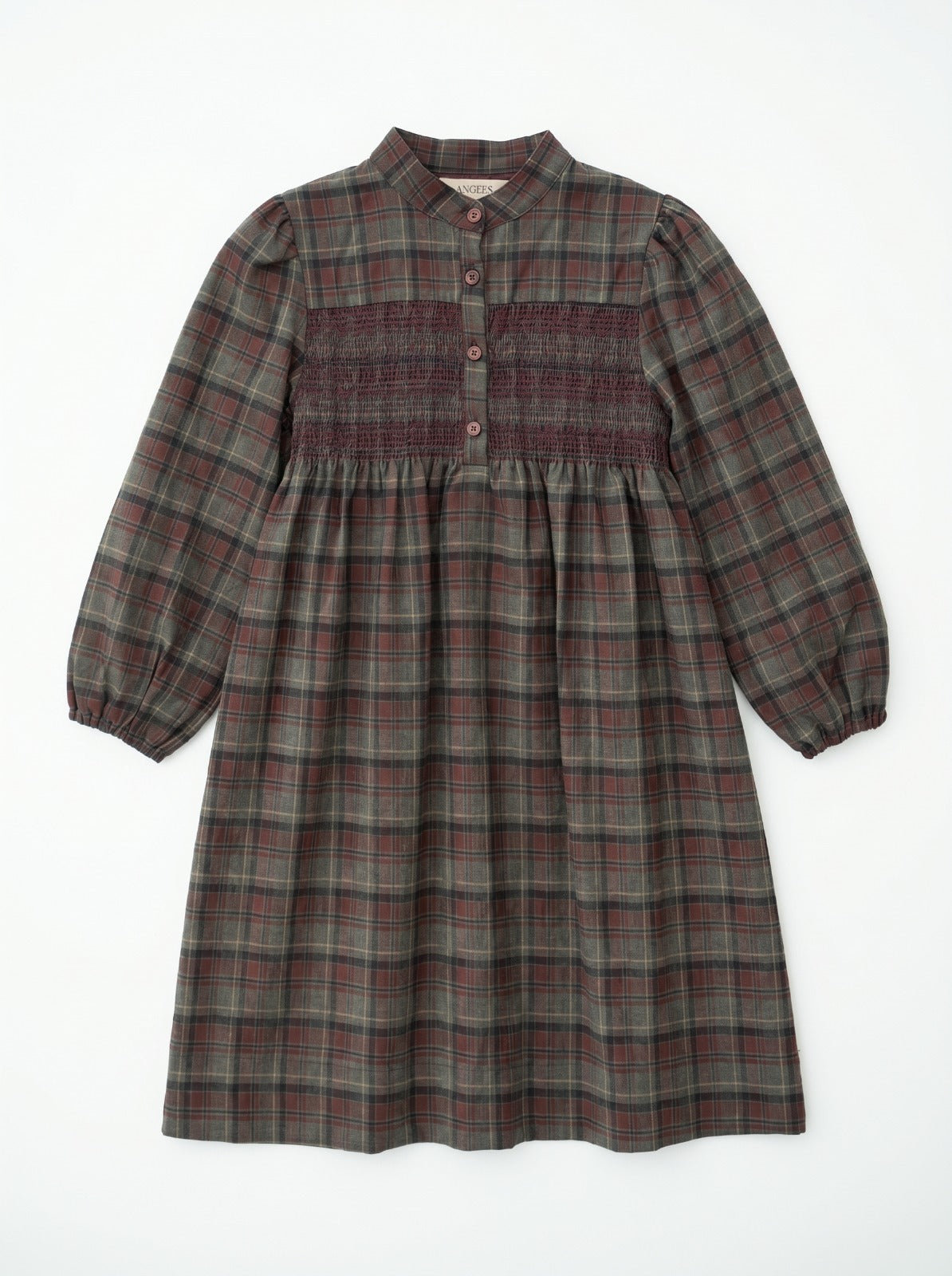 Plaid Dress - Burgundy