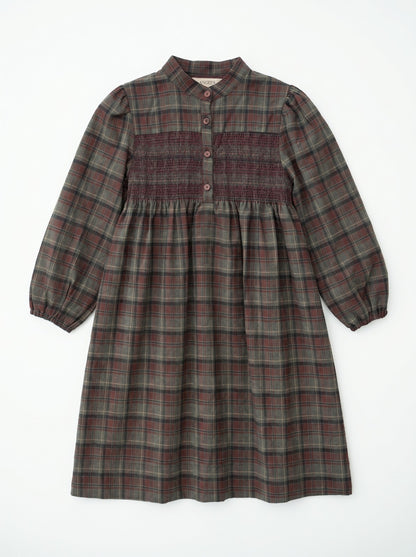 Plaid Dress - Burgundy