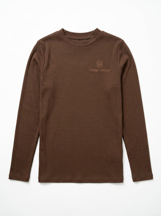 Embroidered Turtleneck - Brown