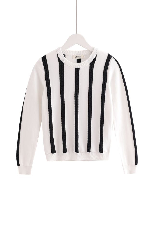 Small-Cable Knit - Black & White
