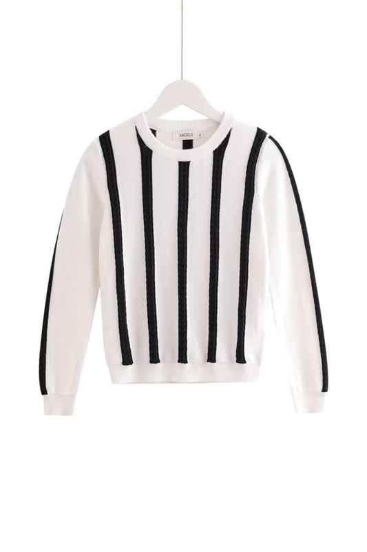 Small-Cable Knit - Black & White