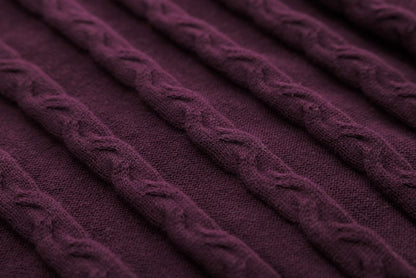 Cable-Knit Cardigan - Burgundy