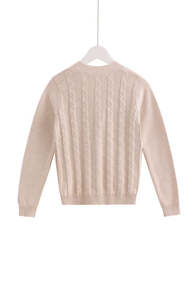 Cable-Knit Cardigan - Stone