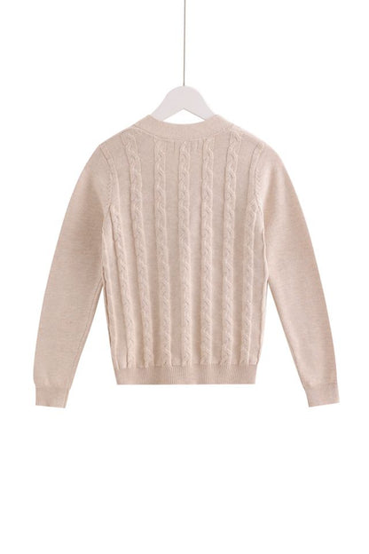 Cable-Knit Cardigan - Stone