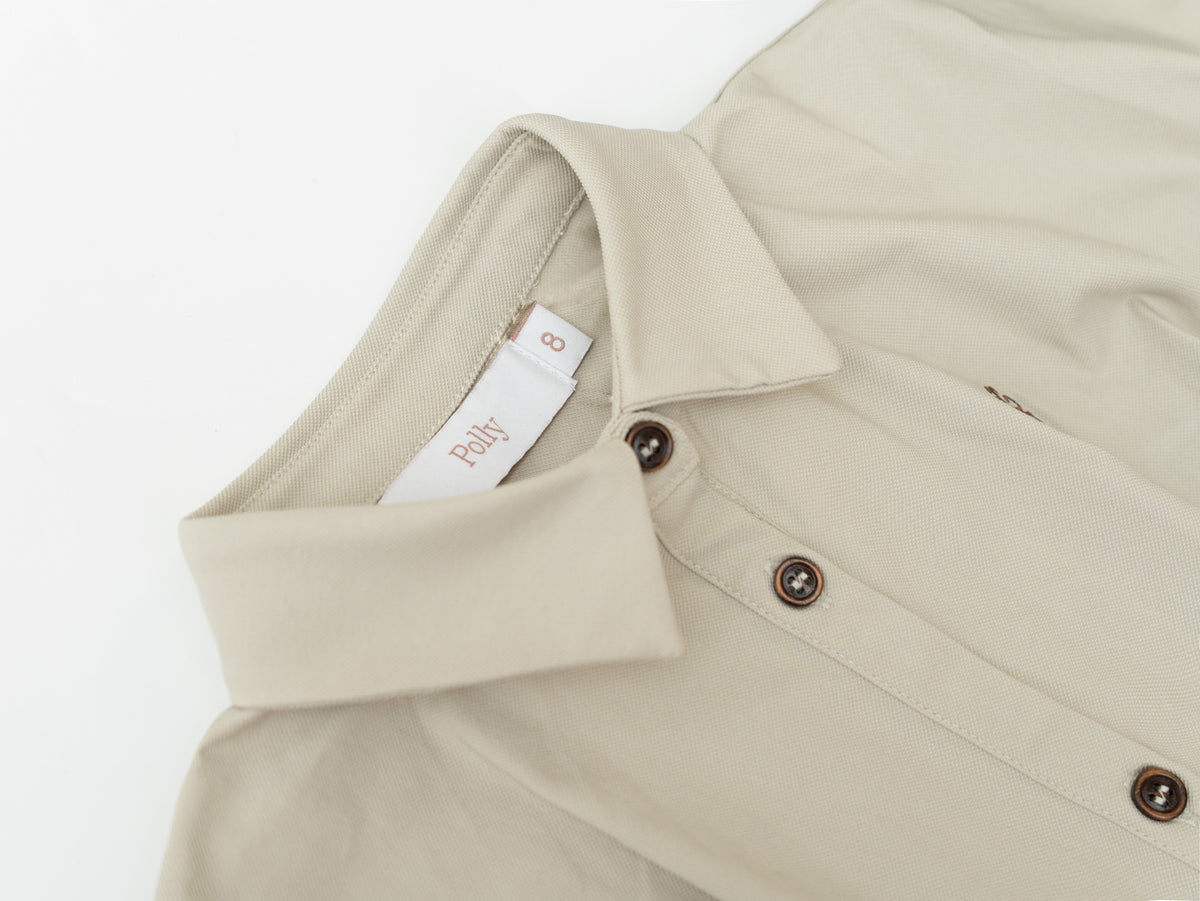 Cotton Cap-Sleeves Dress - Stone