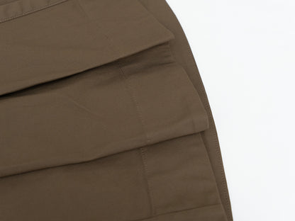 Cotton Cap-Sleeves Dress - Brown