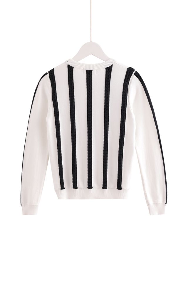 Small-Cable Knit - Black & White