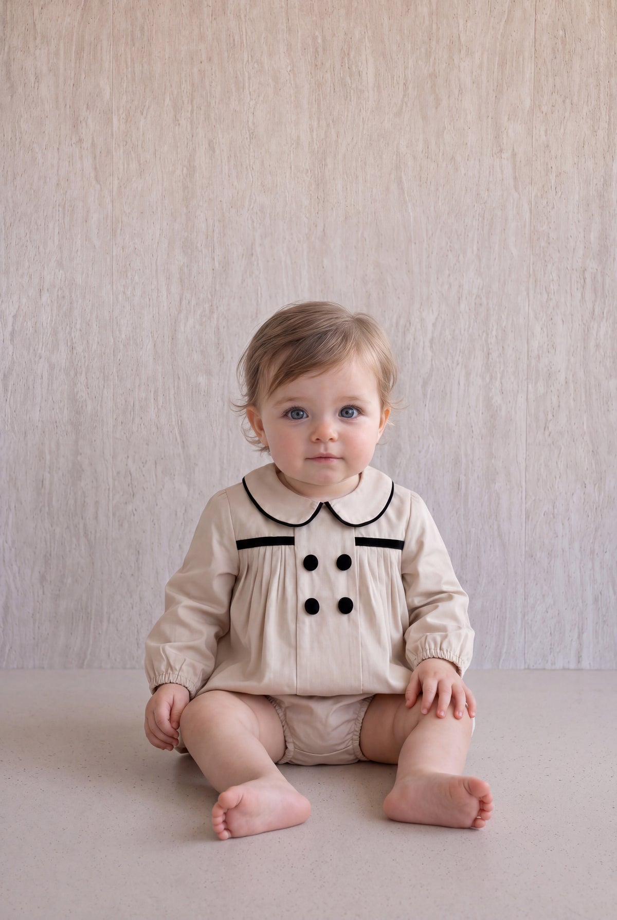 Pleated Flared Set -Cream