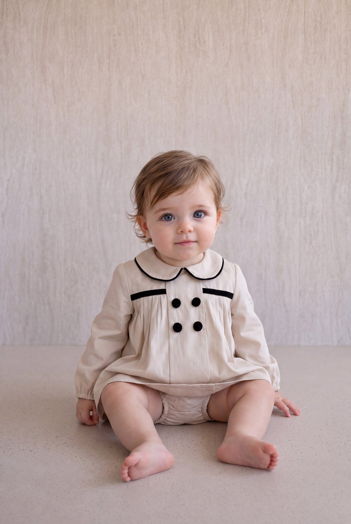 Pleated Flared Set -Cream