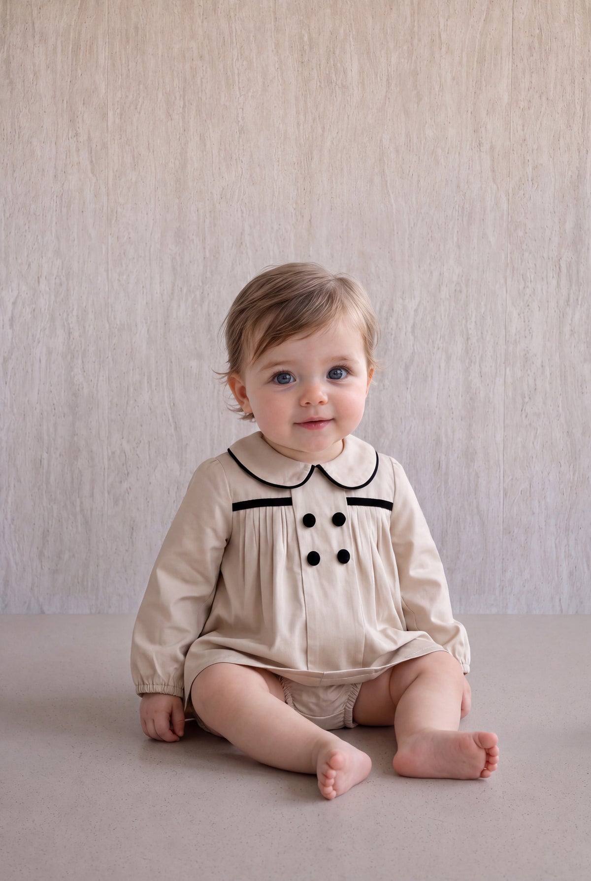 Pleated Flared Set -Cream