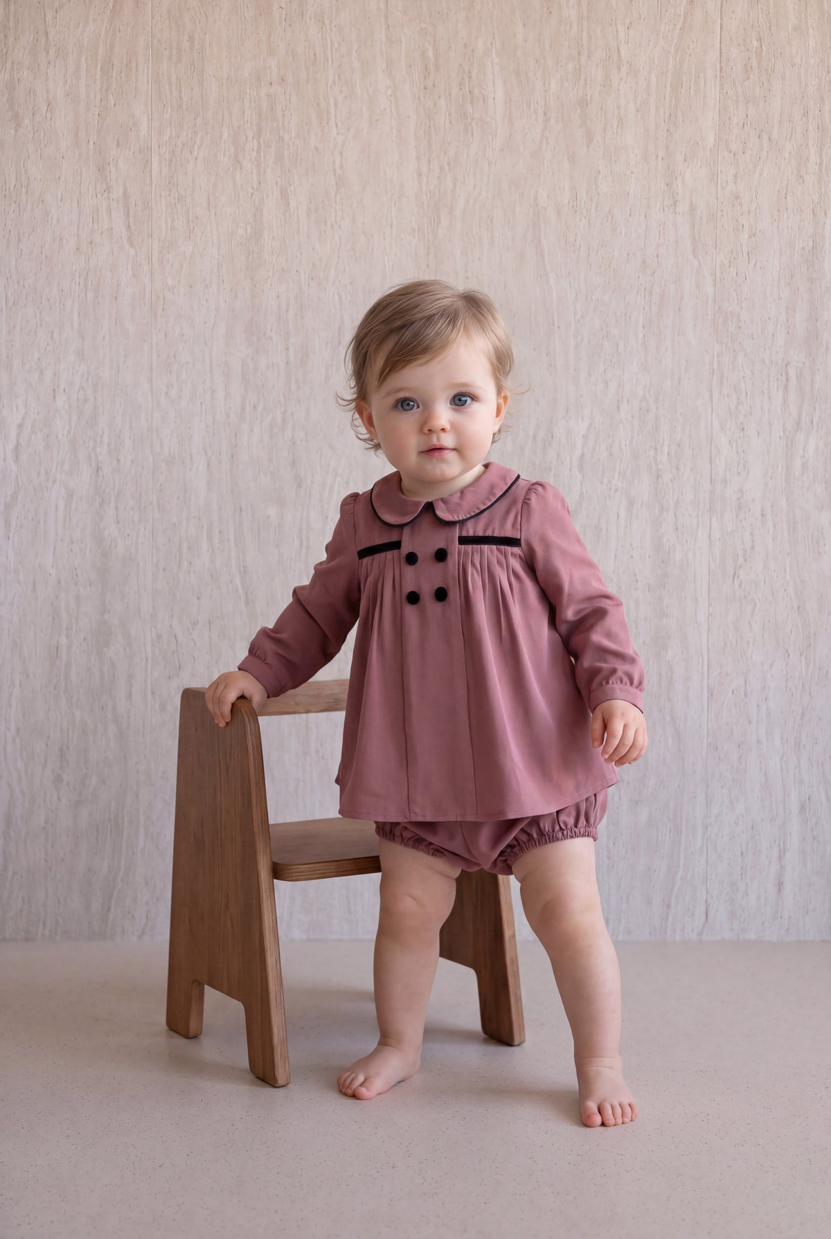 Pleated Flared Set - Raspberry