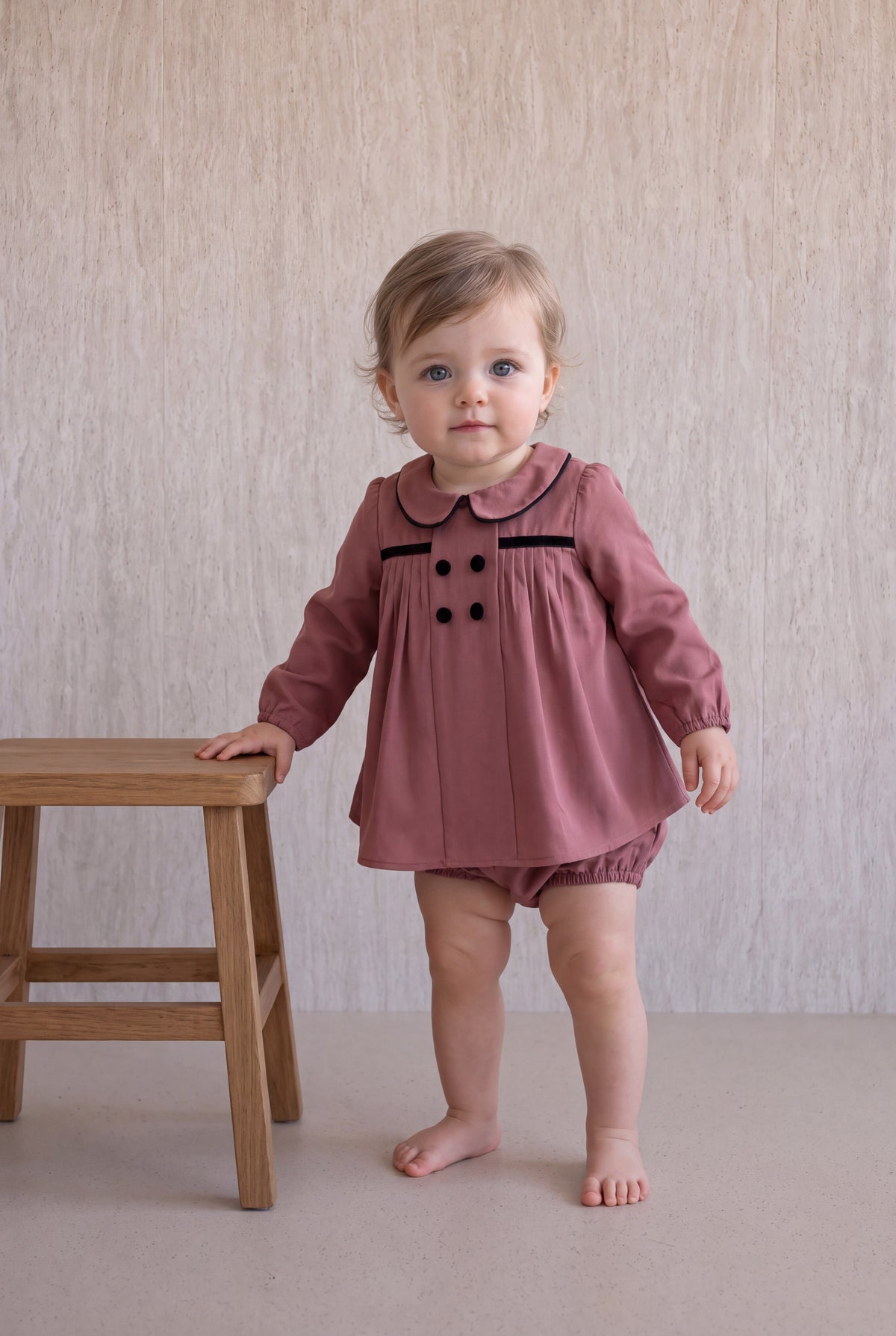 Pleated Flared Set - Raspberry