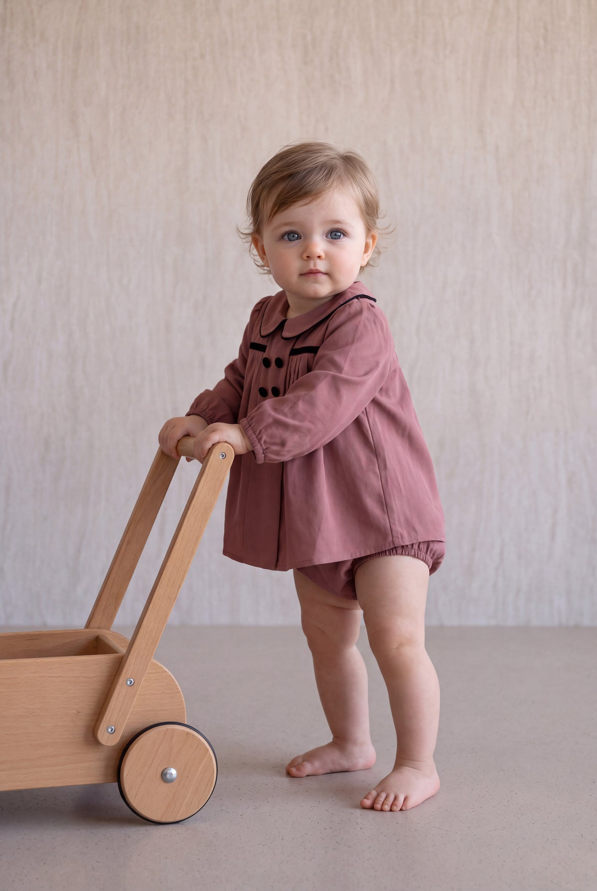 Pleated Flared Set - Raspberry