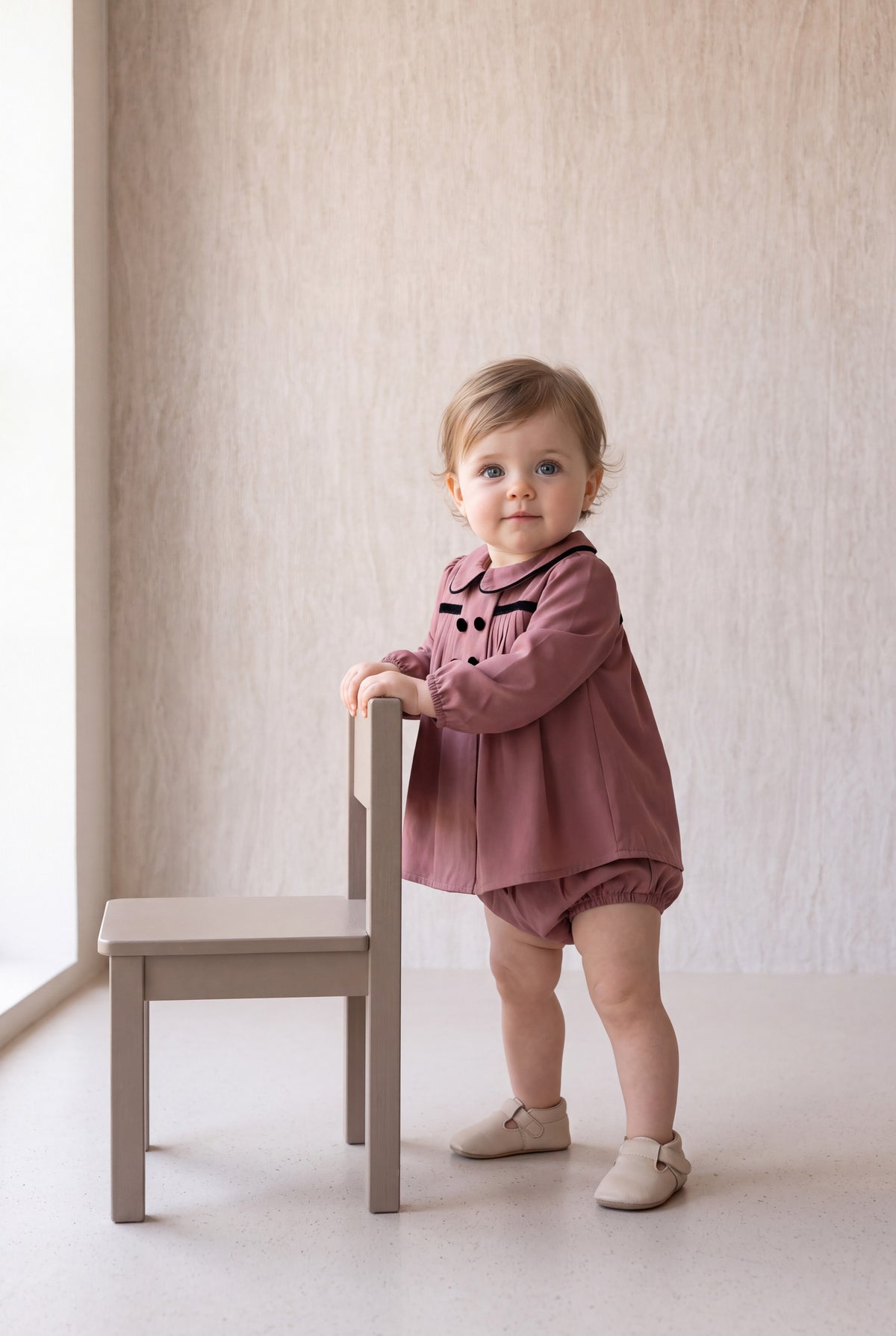 Pleated Flared Set - Raspberry