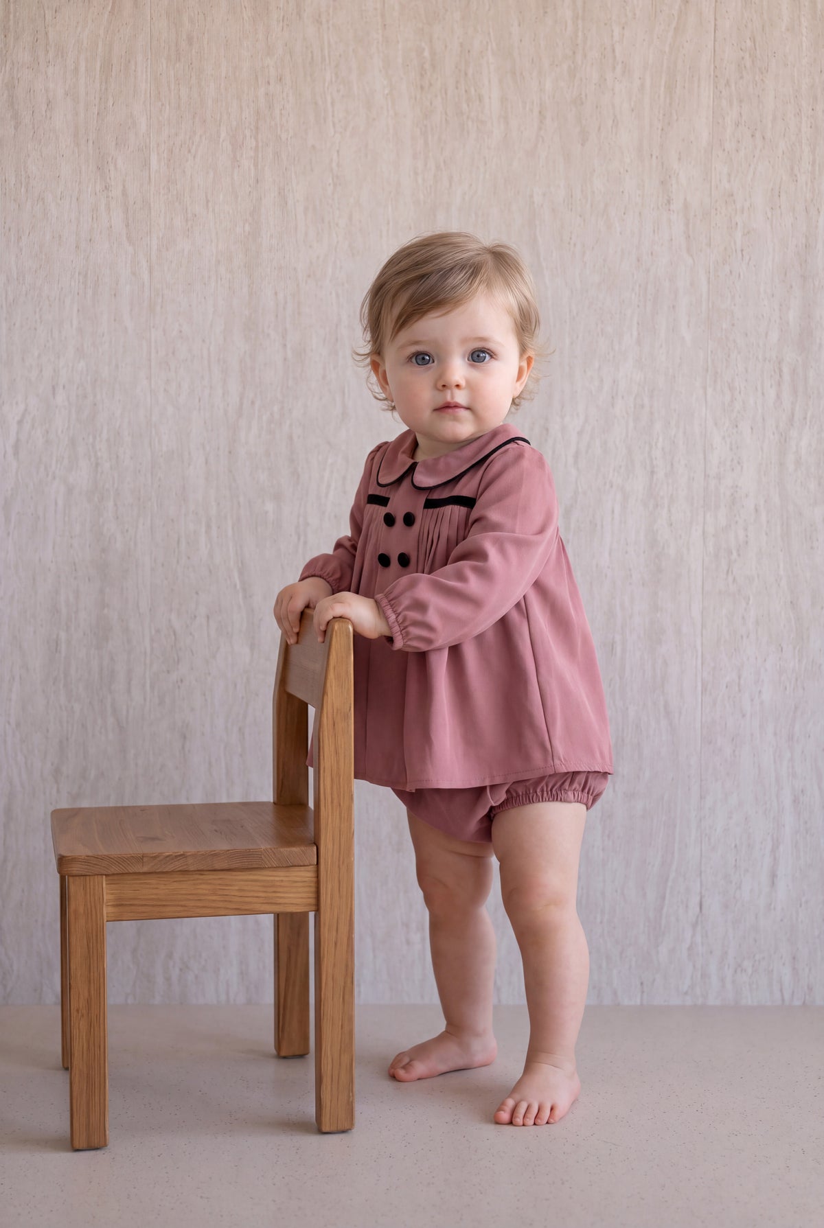Pleated Flared Set - Raspberry