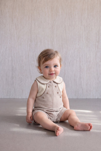 Pepita Romper - Mocha