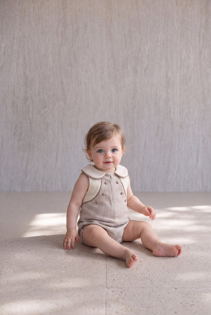 Pepita Romper - Mocha