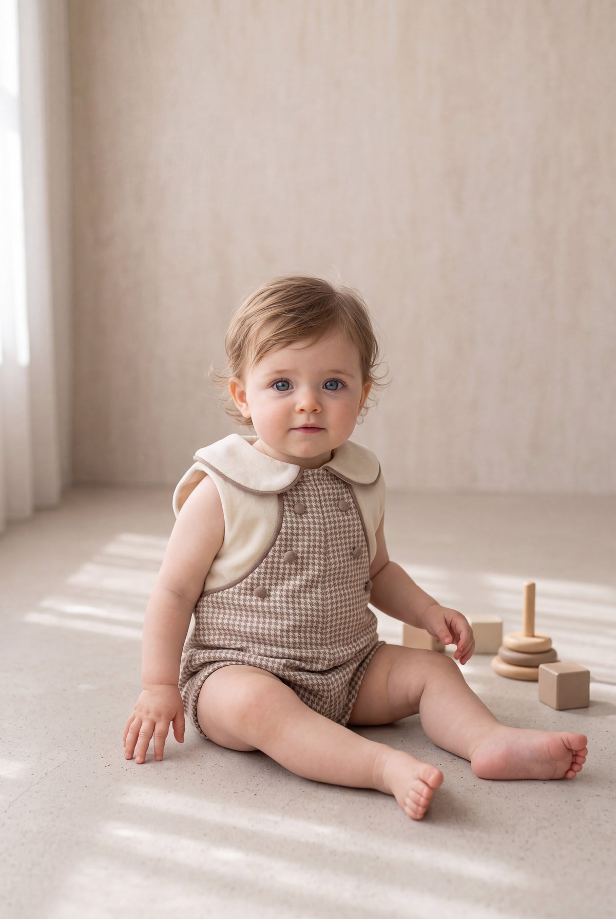 Pepita Romper - Mocha