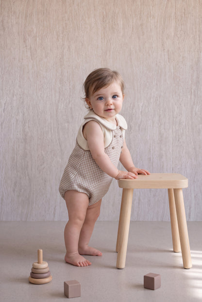 Pepita Romper - Mocha