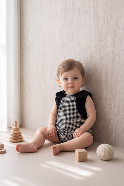 Pepita Romper - Black