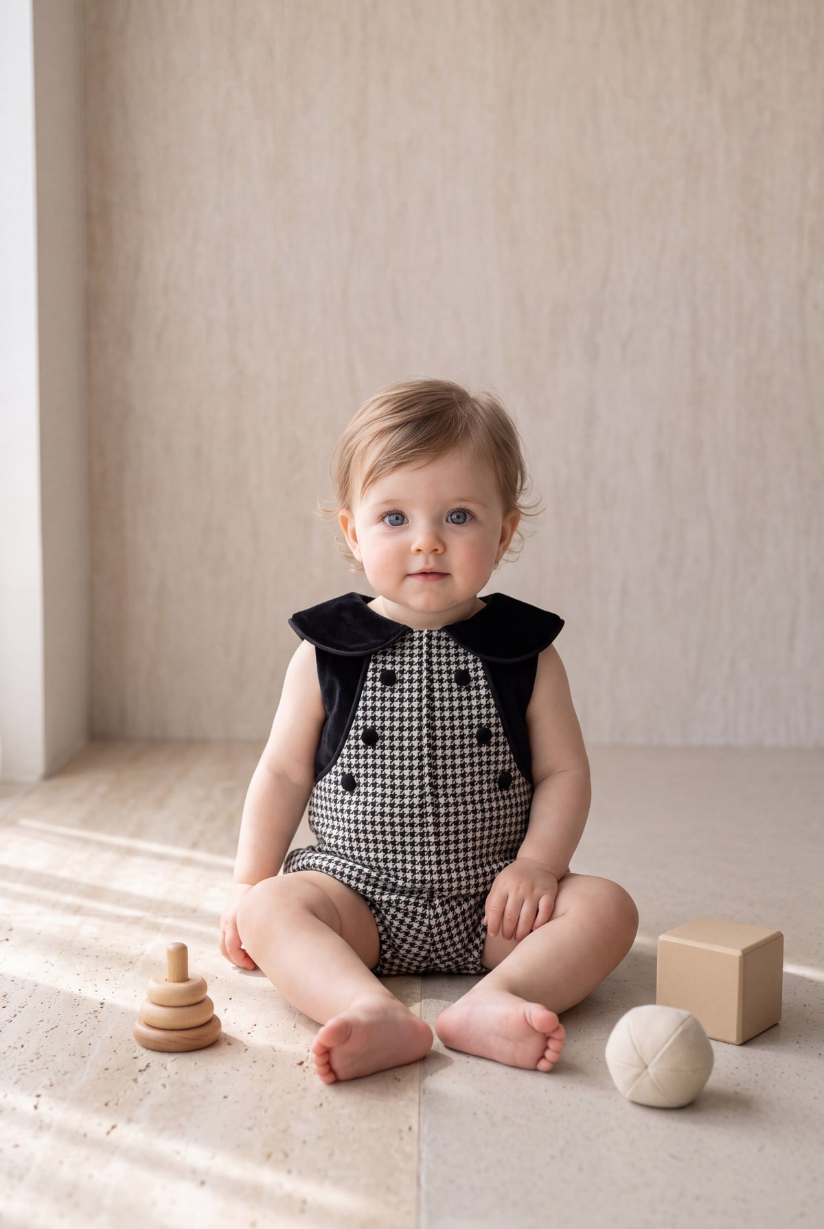 Pepita Romper - Black