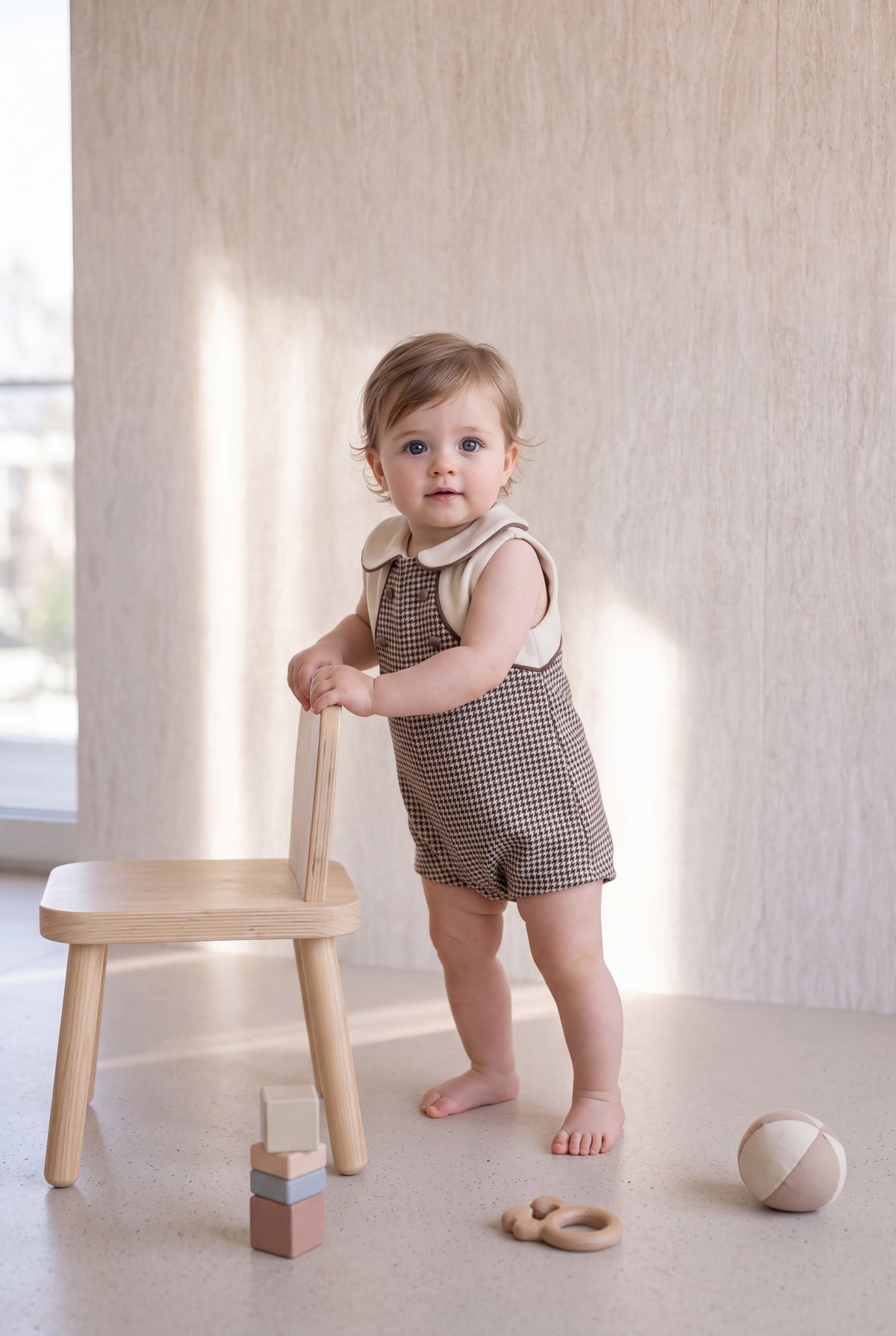 Pepita Romper - Mocha