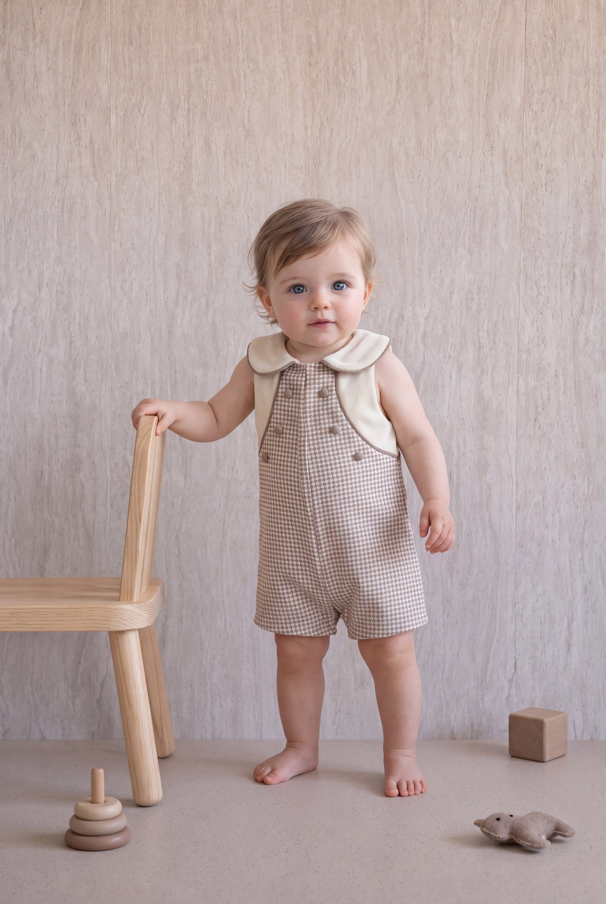 Pepita Romper - Mocha