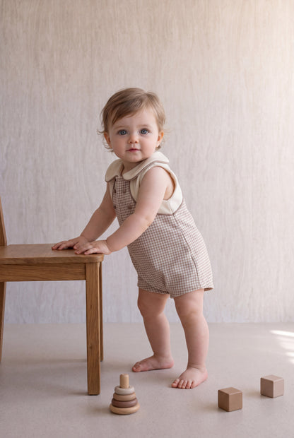 Pepita Romper - Mocha