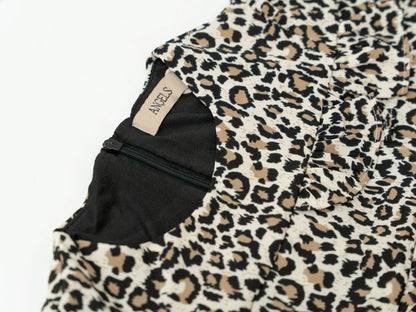 Printed Ruffle Dress - Leopard