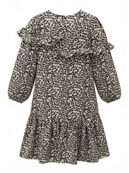 Printed Ruffle Dress - Leopard