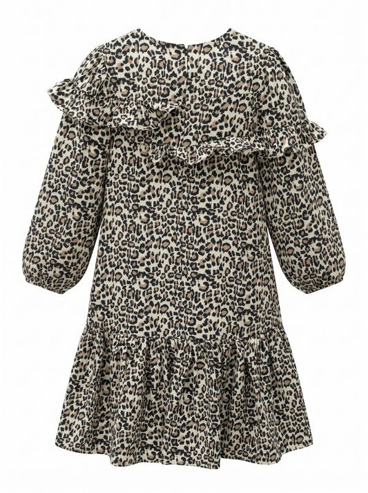 Printed Ruffle Dress - Leopard