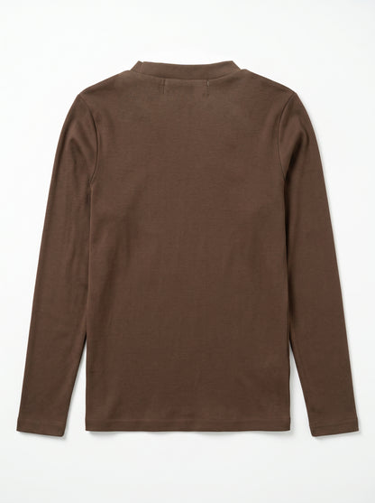 Embroidered Turtleneck - Brown