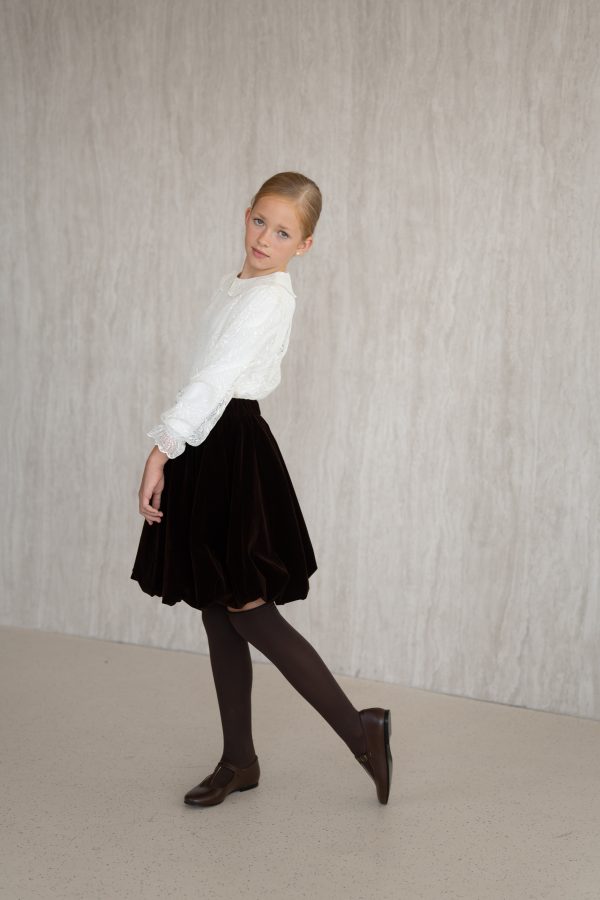 Velvet Balloon Skirt - Brown