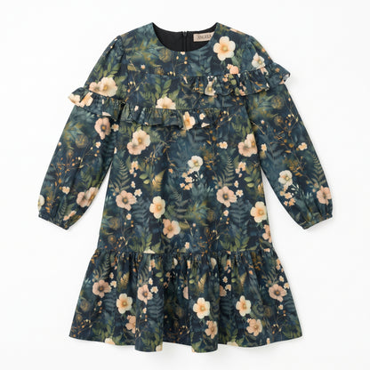 Printed Ruffle Dress - Flowers