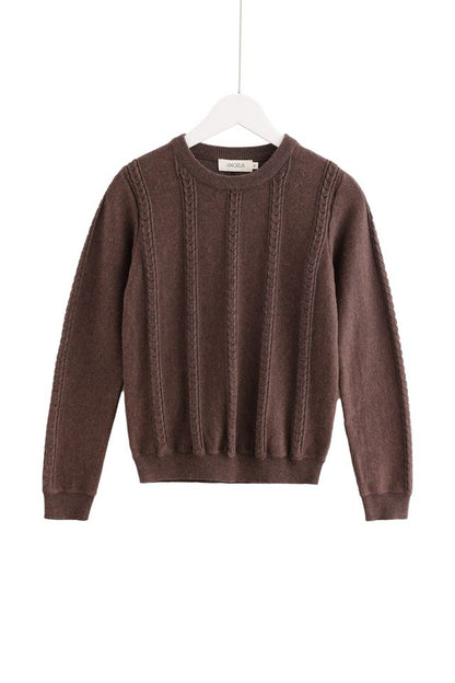 Small-Cable Knit - Brown