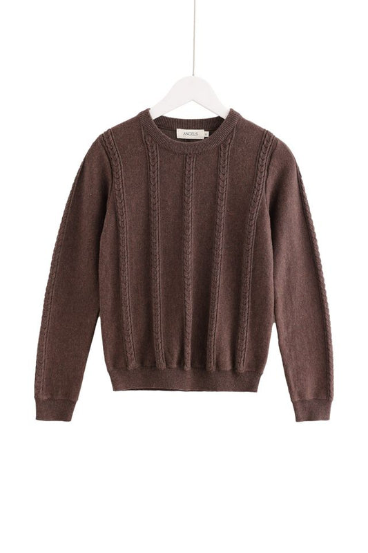 Small-Cable Knit - Brown
