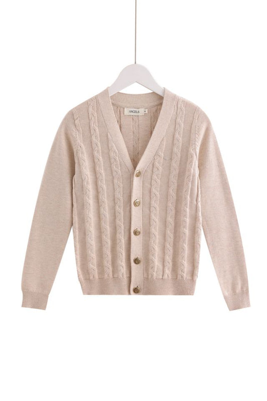 Cable-Knit Cardigan - Stone