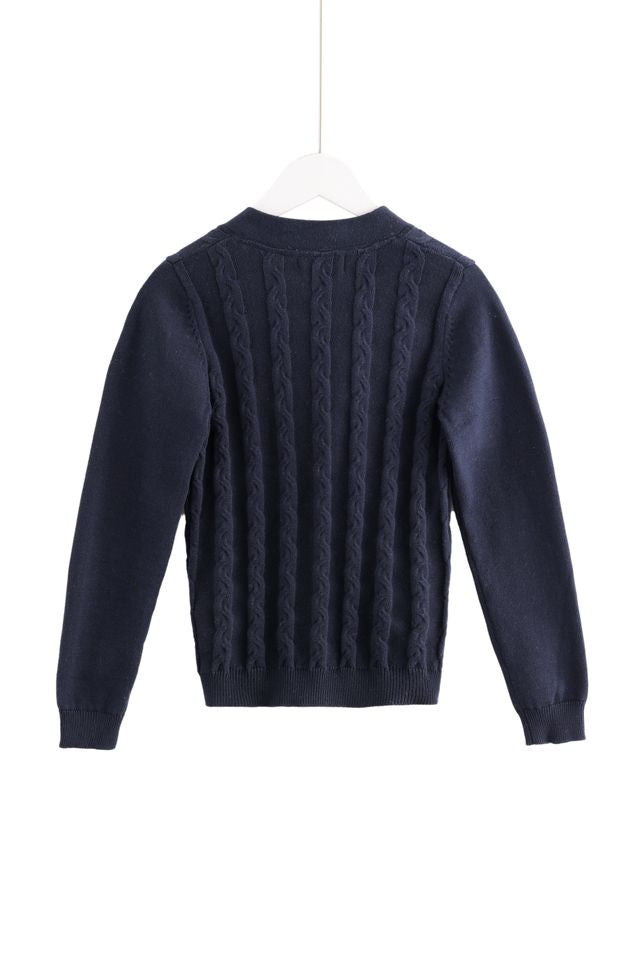 Cable-Knit Cardigan - Blue