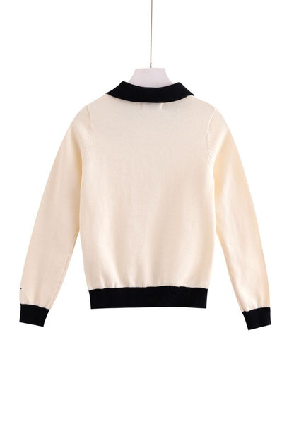 Combination Polo Knit - Cream