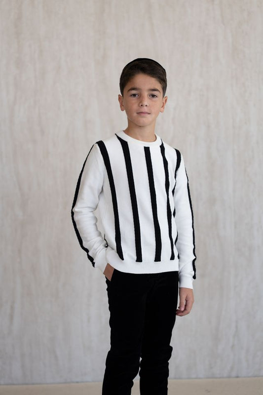 Small-Cable Knit - Black & White