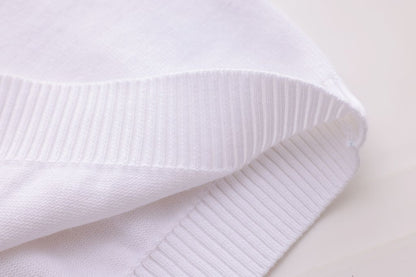 Black & White Button-Combination Sweater