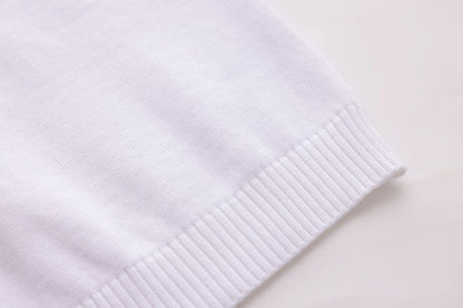 Black & White Button-Combination Sweater