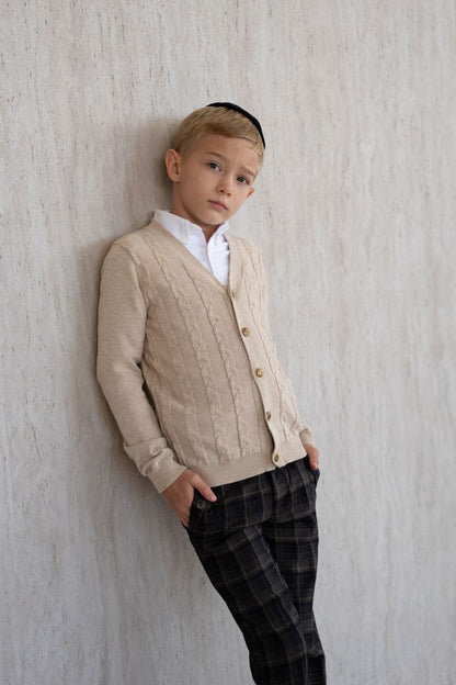 Cable-Knit Cardigan - Stone