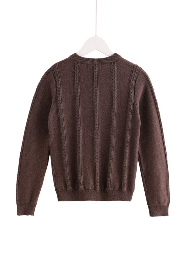 Small-Cable Knit - Brown