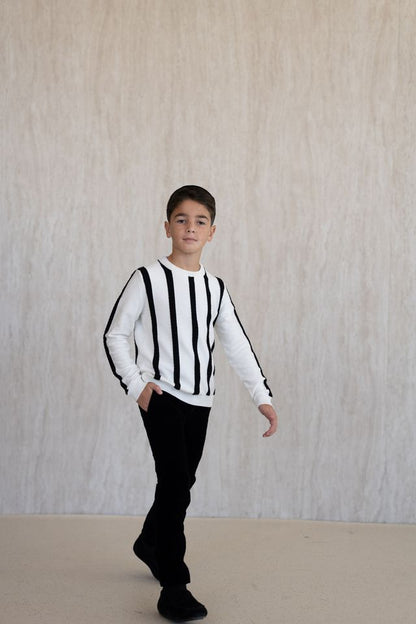 Small-Cable Knit - Black & White