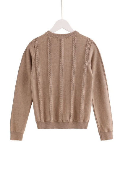 Small-Cable Knit - Mocha