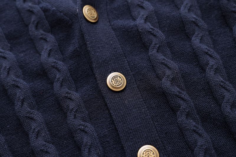 Cable-Knit Cardigan - Blue
