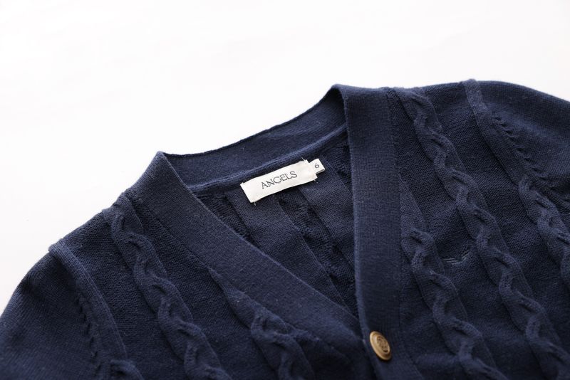 Cable-Knit Cardigan - Blue